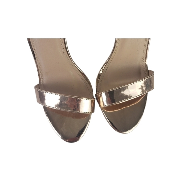 Shaeland Charming Ankle Strap Rounded Buckle Open Toe Stiletto. Rose Gold Sz 7 - Picture 6 of 15